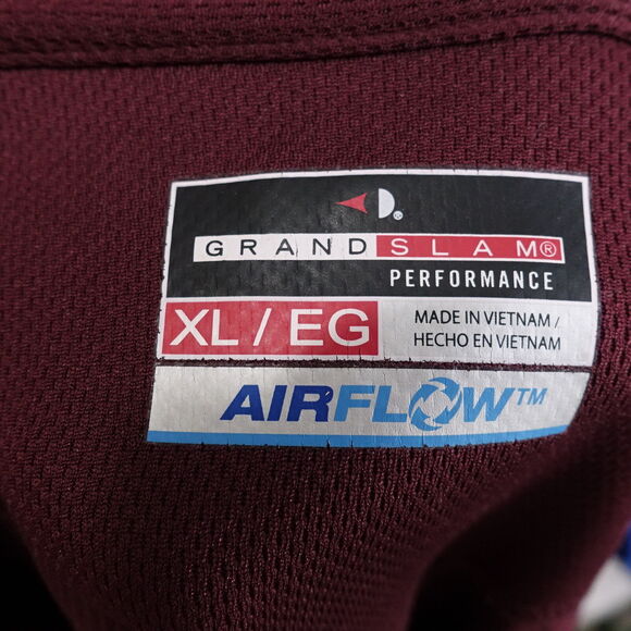 GRAND SLAM PERFORMANCE AIR FLOW BURGUNDY LONG SLEEVE GOLF POLO MENS SZ XL - Picture 6 of 6